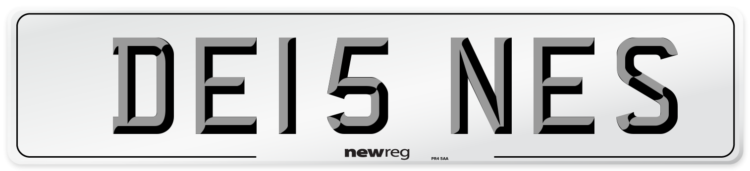 DE15 NES Number Plate from New Reg